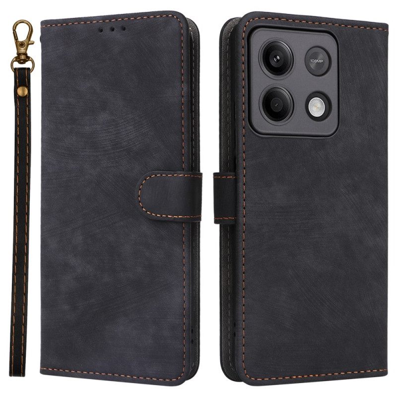 Δερματινη Θηκη Xiaomi Redmi Note 13 5g Με Rfid Blocking Και Lanyard