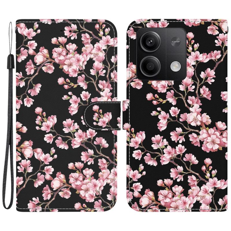 Θηκη Κινητου Xiaomi Redmi Note 13 5g Plum Blossoms Με Λουράκι