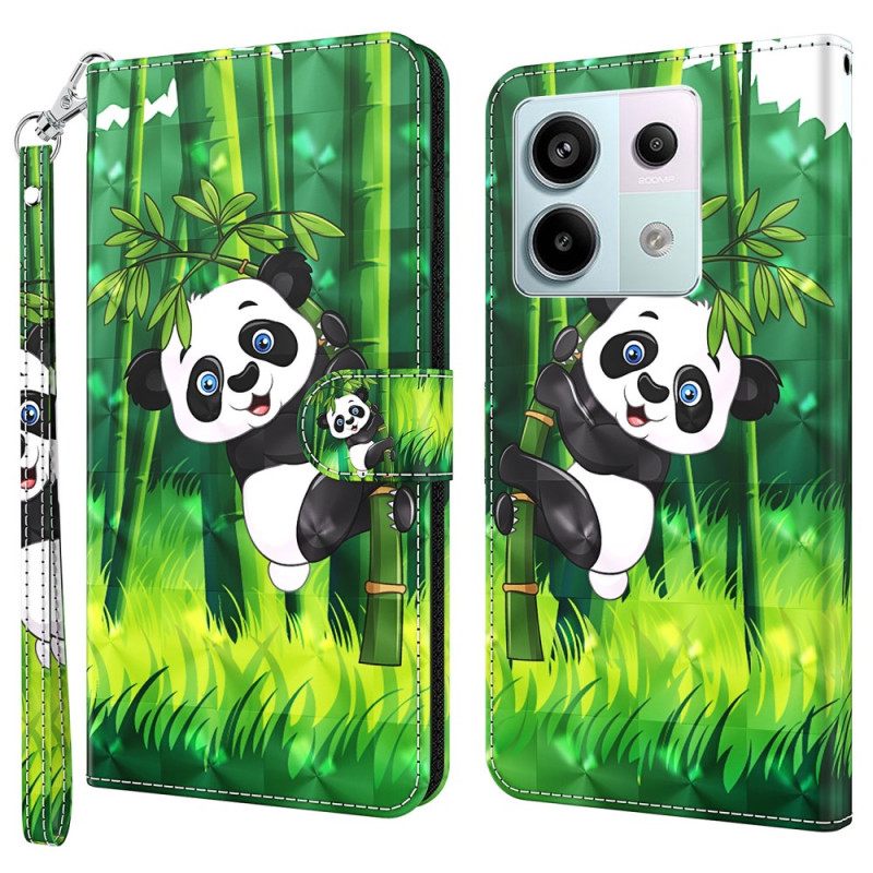 Θηκη Κινητου Xiaomi Redmi Note 13 5g Θήκες Κινητών Bamboo Panda Με Λουράκι