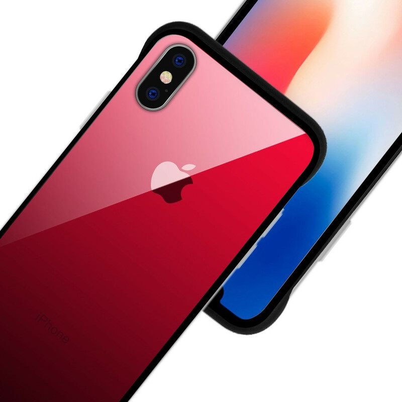 Θήκη iPhone XS Max Χρώματα Σκληρυμένου Γυαλιού Nxe