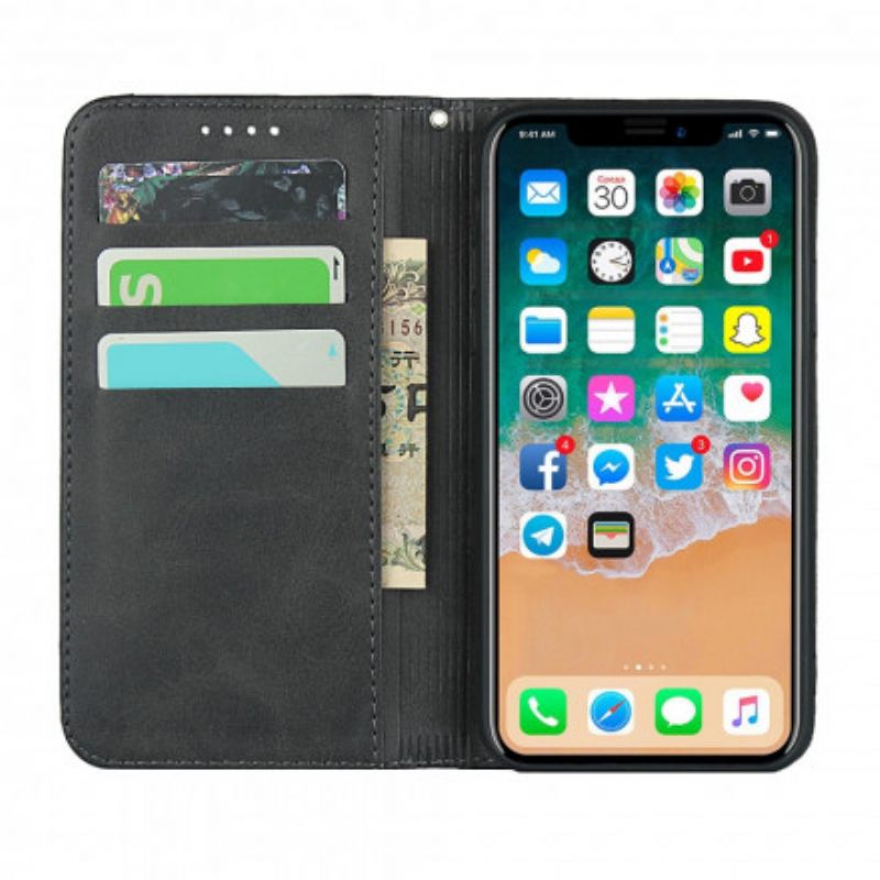 θηκη κινητου iPhone XS Max Θήκη Flip Δίχρωμο Δερμάτινο Εφέ Με Λουράκι