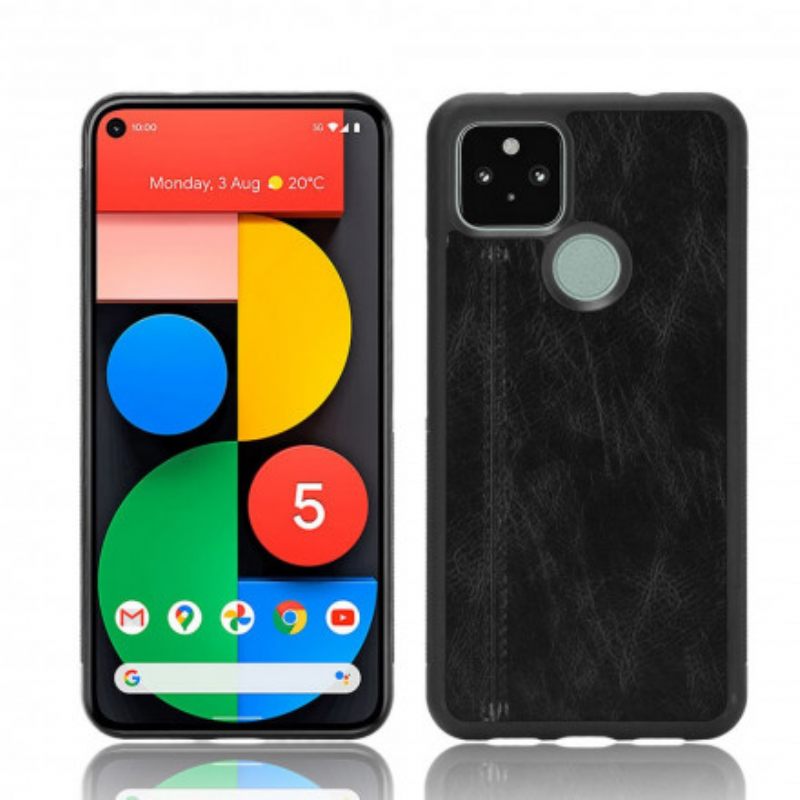 Θήκη Google Pixel 5 Εφέ Δέρματος Ραφής