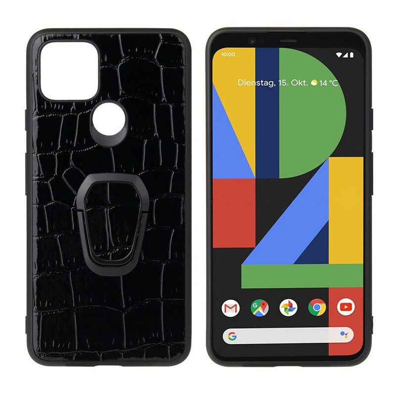 θηκη κινητου Google Pixel 5 Δαχτυλίδι-υποστήριξη Σε Στυλ Κροκόδειλου