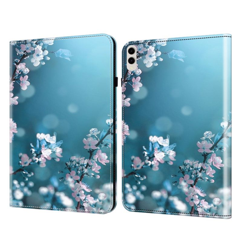 Δερματινη Θηκη Samsung Galaxy Tab S9 Plus Plum Blossoms Σιλικόνης