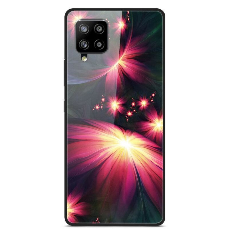 Θήκη Samsung Galaxy A42 5G Fancy Flowers Σκληρυμένο Γυαλί