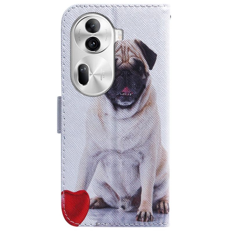 Δερματινη Θηκη Oppo Reno 11 Pro 5g Pug Dog Σιλικόνης