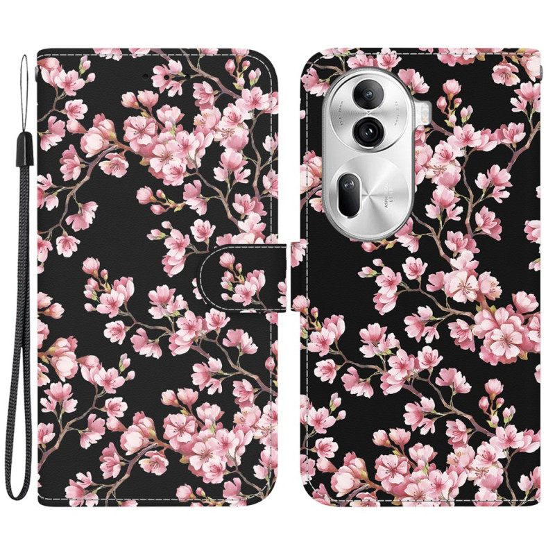 Θηκη Κινητου Oppo Reno 11 Pro 5g Plum Blossoms Με Λουράκι