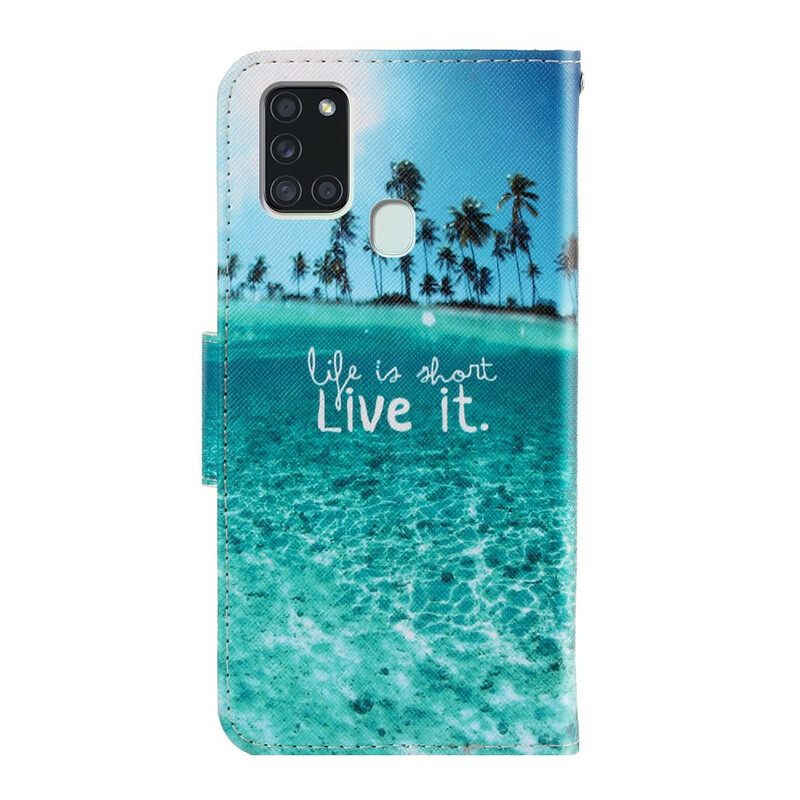 Θήκη Flip Samsung Galaxy A21s με κορδονι Live It Strappy