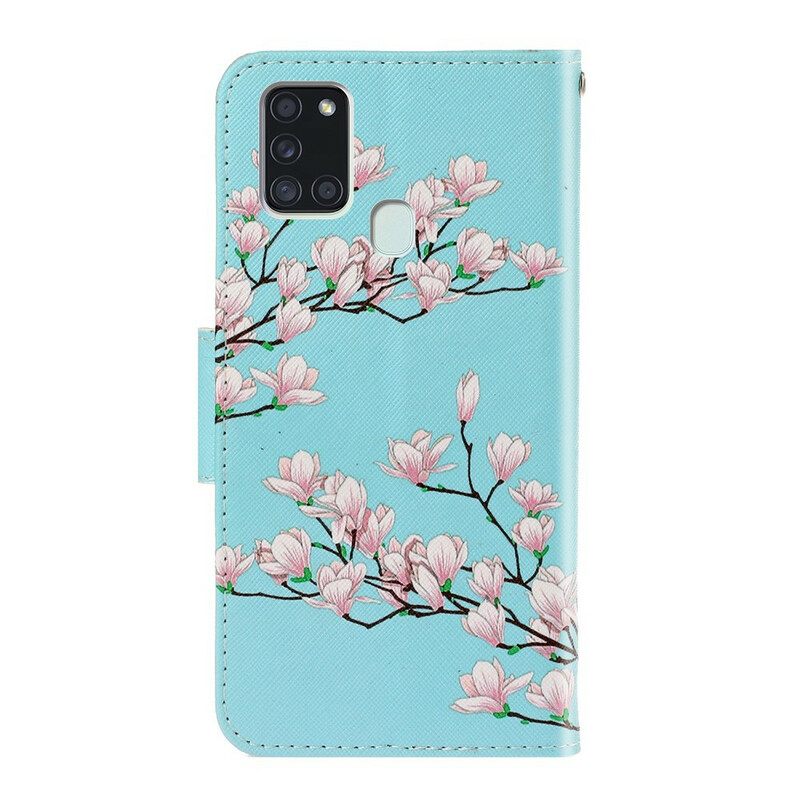 Θήκη Flip Samsung Galaxy A21s με κορδονι Strappy Tree