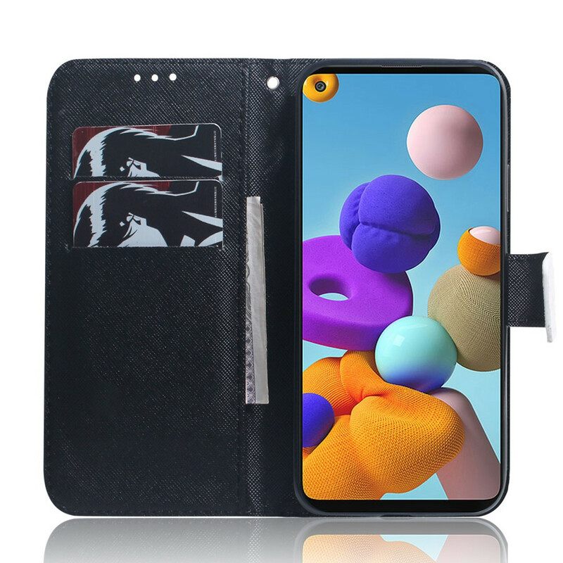 Θήκη Flip Samsung Galaxy A21s Πρόσωπο Panda