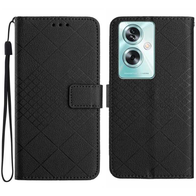 Δερματινη Θηκη Oppo Reno 11f 5g Strappy Diamond Pattern