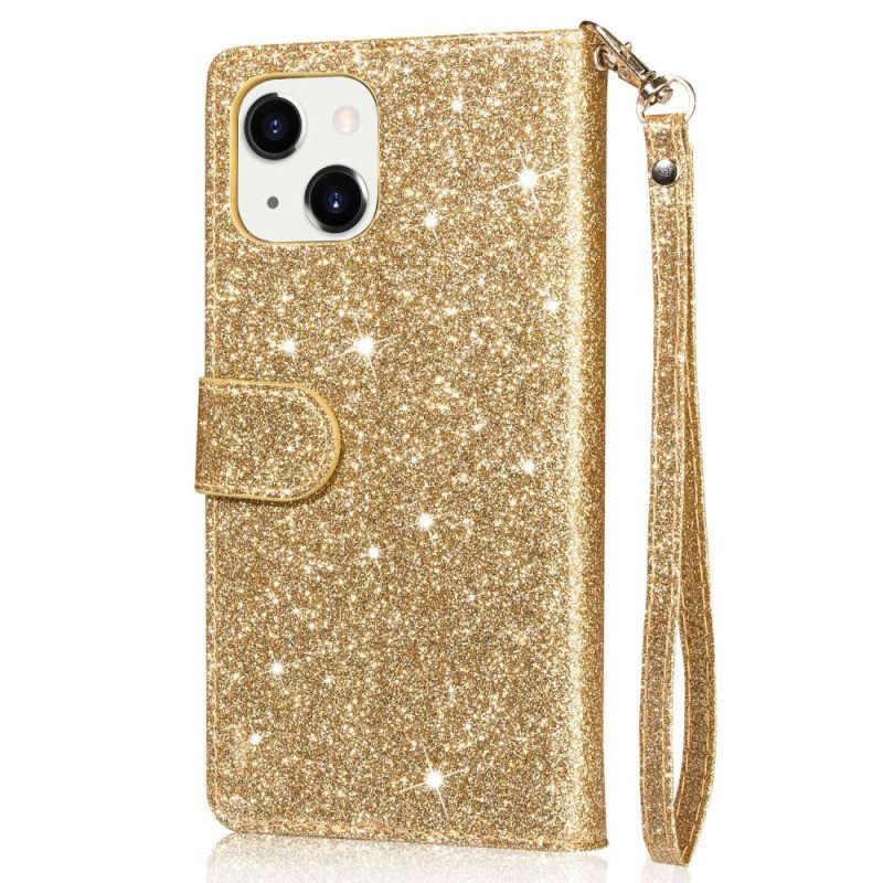 Κάλυμμα iPhone 14 Plus Πορτοφόλι Glitter