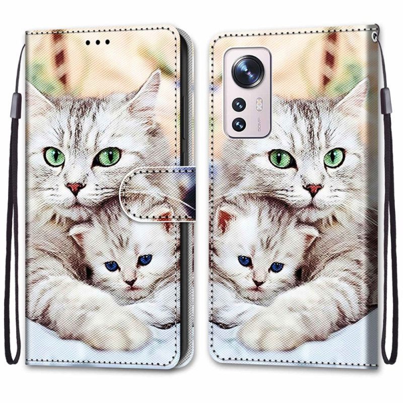 Κάλυμμα Xiaomi 12 / 12X με κορδονι Οικογένεια Strappy Cat