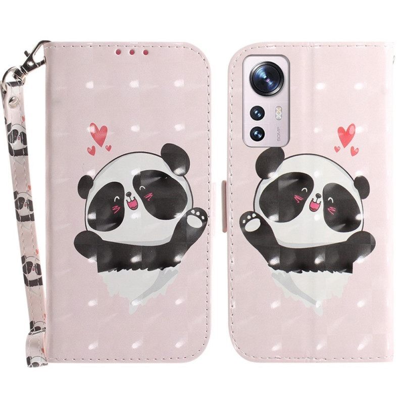 Κάλυμμα Xiaomi 12 / 12X με κορδονι Panda Love With Lanyard