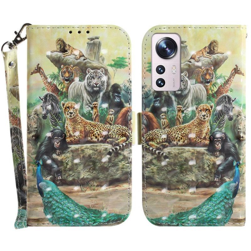 Κάλυμμα Xiaomi 12 / 12X με κορδονι Thong Safari Animals