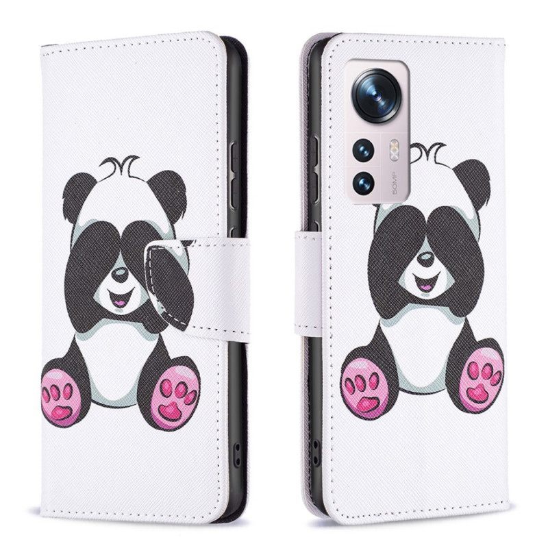 Θήκη Flip Xiaomi 12 / 12X Panda Fun