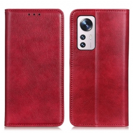 θηκη κινητου Xiaomi 12 / 12X Θήκη Flip Lychee Split Leather Texture