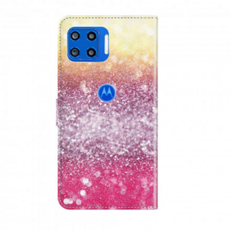 Κάλυμμα Moto G 5G Plus Ματζέντα Glitter Gradient