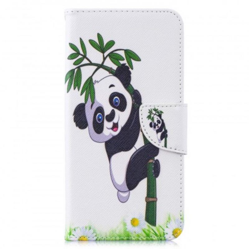 δερματινη θηκη Huawei Y7 2019 Panda On Bamboo