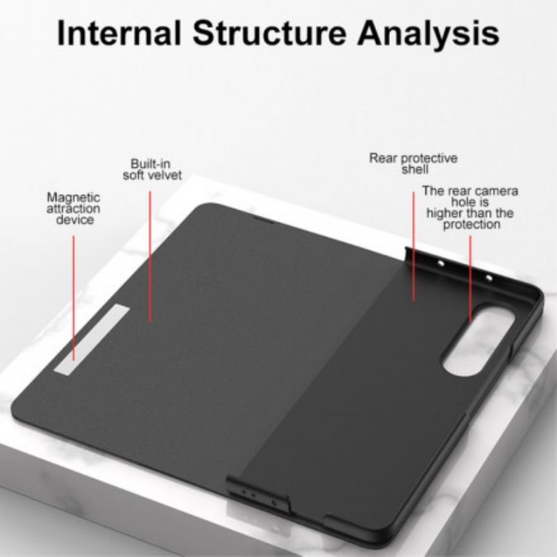 θηκη κινητου Samsung Galaxy Z Fold 3 5G Θήκη Flip Μηχανισμός Σκληρυμένου Γυαλιού Gkk