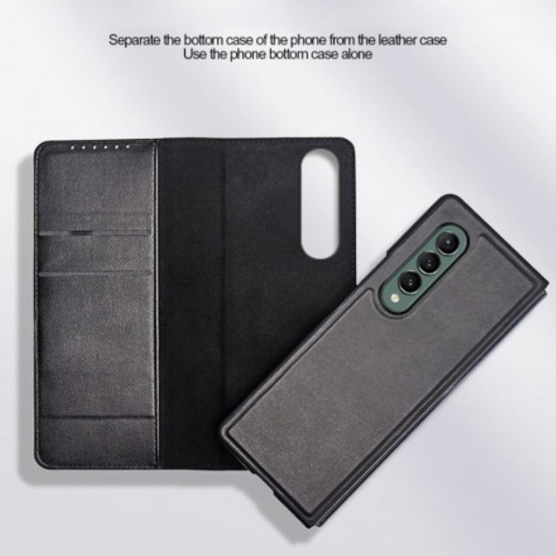 θηκη κινητου Samsung Galaxy Z Fold 3 5G Θήκη Flip Split Leather Skin-touch