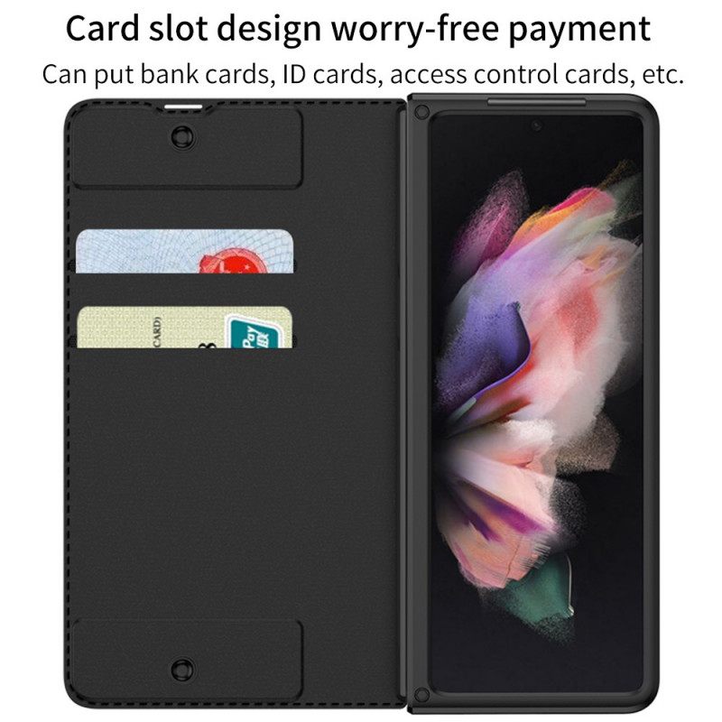 θηκη κινητου Samsung Galaxy Z Fold 3 5G Θήκη Flip Στήριγμα Γραφίδας Από Συνθετικό Δέρμα Gkk