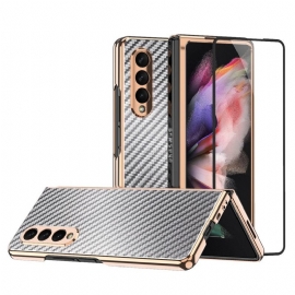 Θήκη Samsung Galaxy Z Fold 3 5G Carbon Fiber Με Προστατευτικό Οθόνης