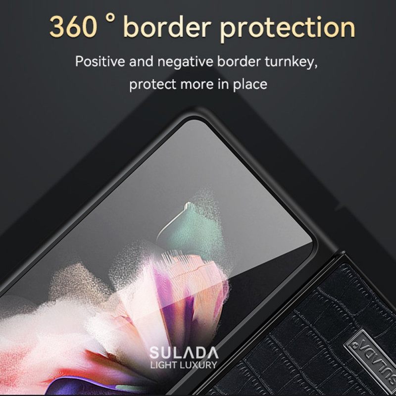 Θήκη Samsung Galaxy Z Fold 3 5G Δέρμα Κροκόδειλου Sulada