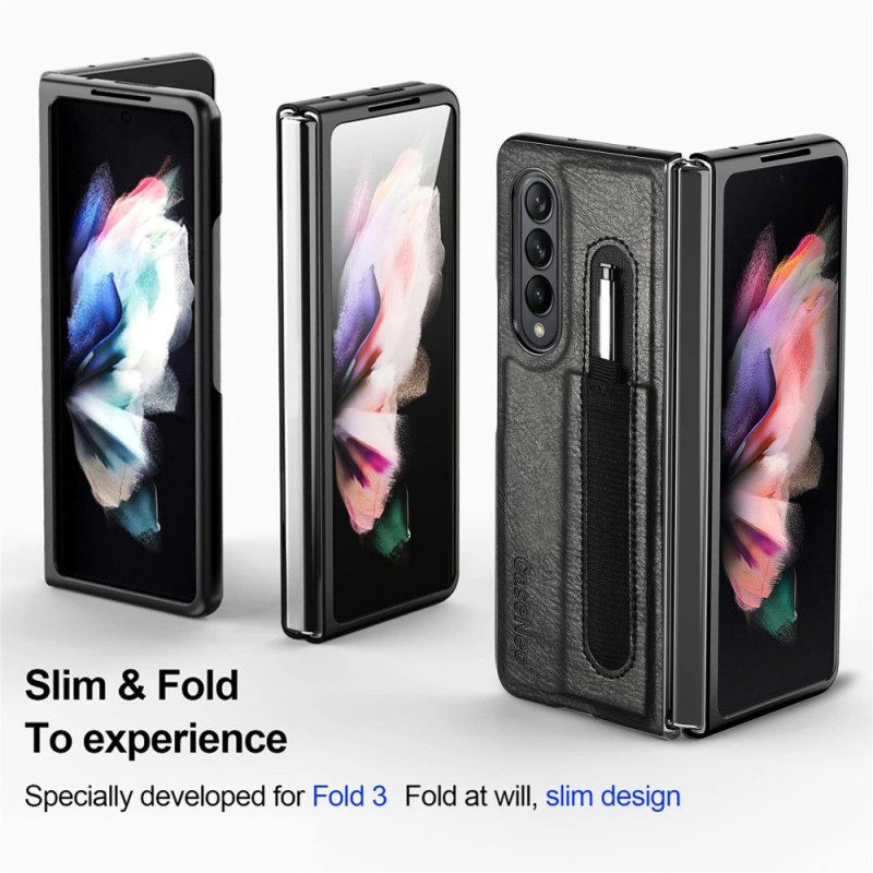 Θήκη Samsung Galaxy Z Fold 3 5G Δερμάτινη Βάση Γραφίδας Caseneo