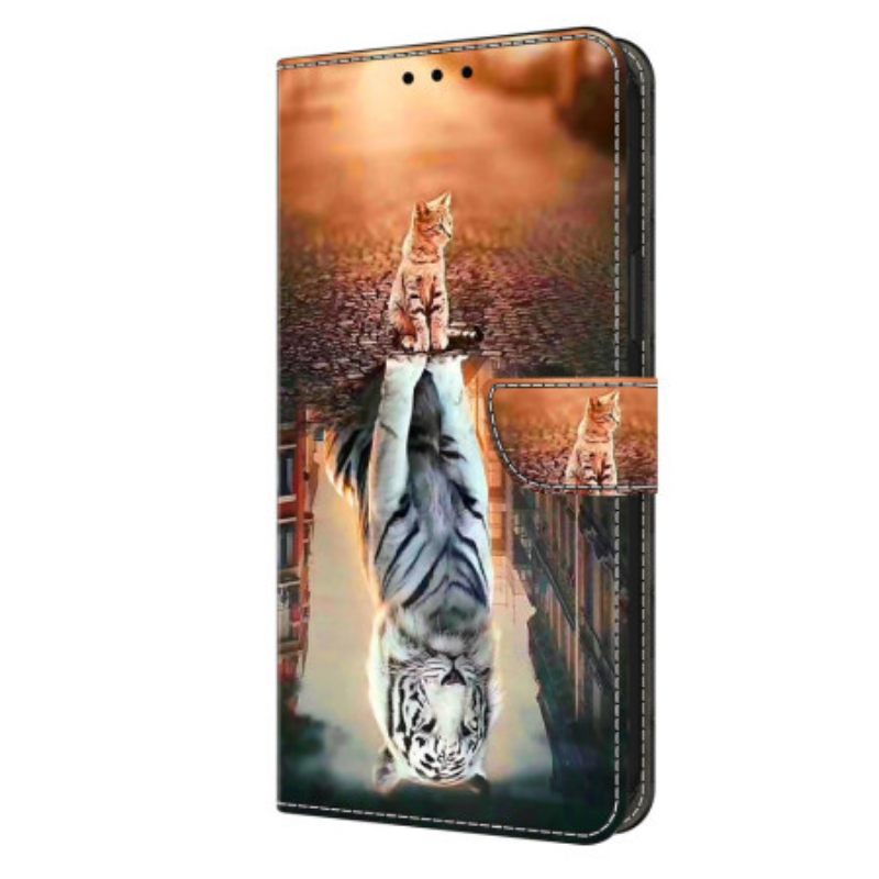 Δερματινη Θηκη Xiaomi Redmi Note 13 4g Όνειρο Γατάκι Σιλικόνης