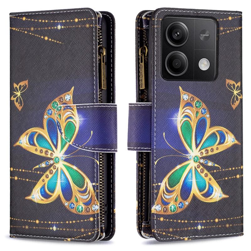 Δερματινη Θηκη Xiaomi Redmi Note 13 4g Πορτοφόλι Rhinestone Butterflies