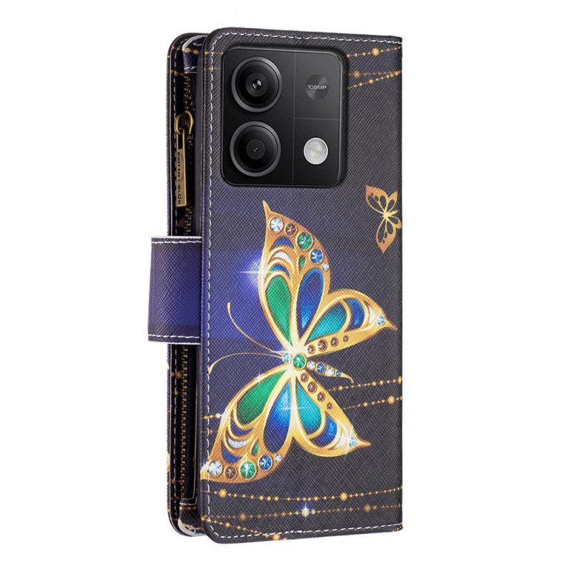 Δερματινη Θηκη Xiaomi Redmi Note 13 4g Πορτοφόλι Rhinestone Butterflies