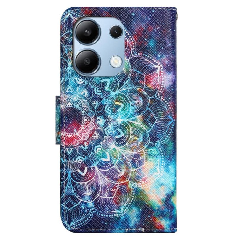 Δερματινη Θηκη Xiaomi Redmi Note 13 4g Starry Sky Και Lanyard Mandala Σιλικόνης