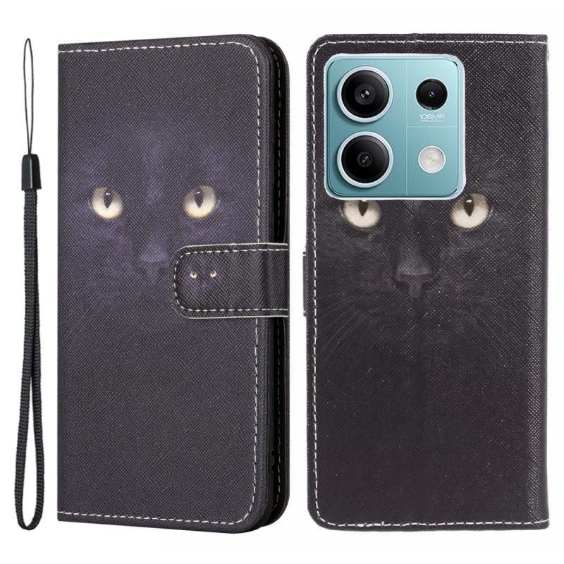 Δερματινη Θηκη Xiaomi Redmi Note 13 4g Strappy Cat Eyes Σιλικόνης