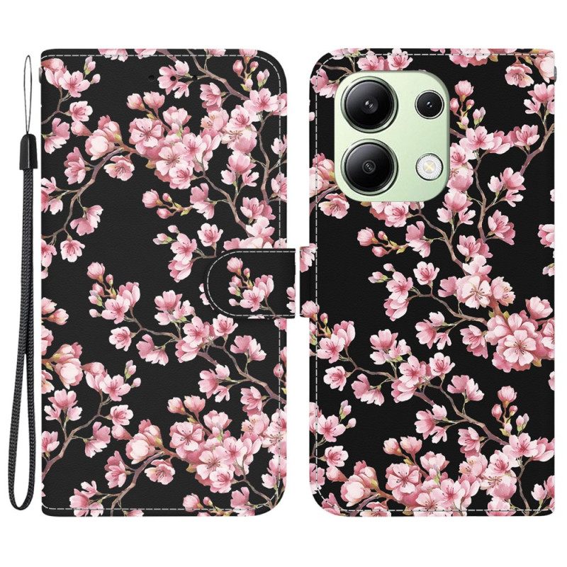 Θηκη Κινητου Xiaomi Redmi Note 13 4g Plum Blossoms Με Λουράκι