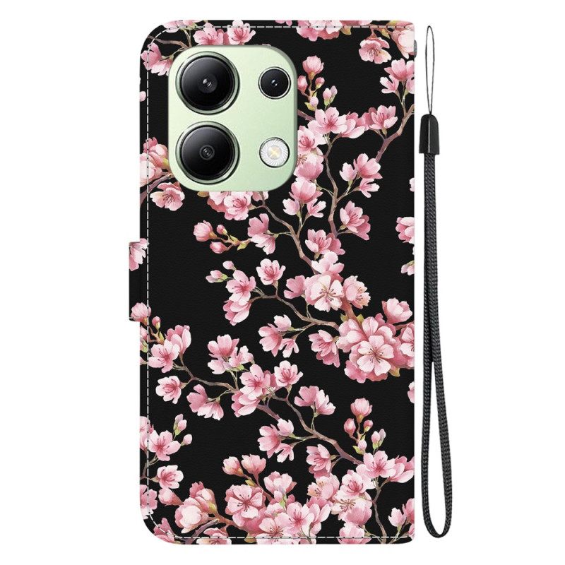 Θηκη Κινητου Xiaomi Redmi Note 13 4g Plum Blossoms Με Λουράκι