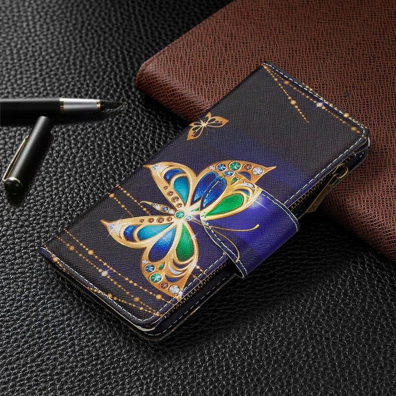 Κάλυμμα Samsung Galaxy A10 Royal Butterfly Τσέπη Με Φερμουάρ