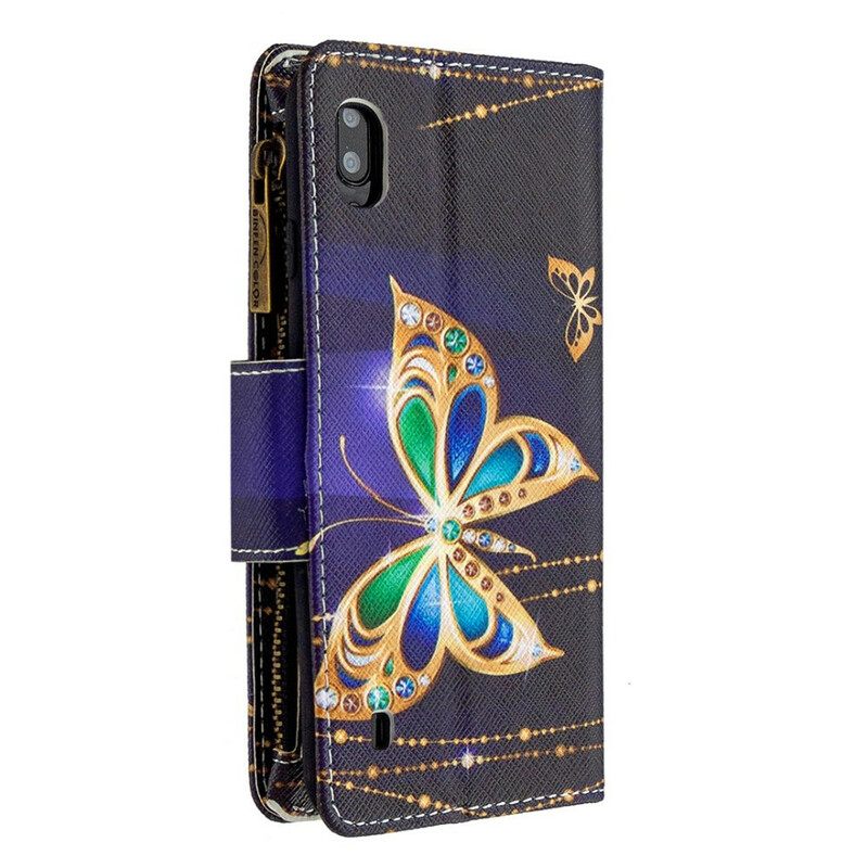 Κάλυμμα Samsung Galaxy A10 Royal Butterfly Τσέπη Με Φερμουάρ