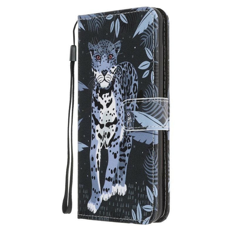 Θήκη Flip Samsung Galaxy A10 με κορδονι Strappy Leopard