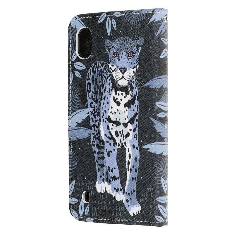 Θήκη Flip Samsung Galaxy A10 με κορδονι Strappy Leopard