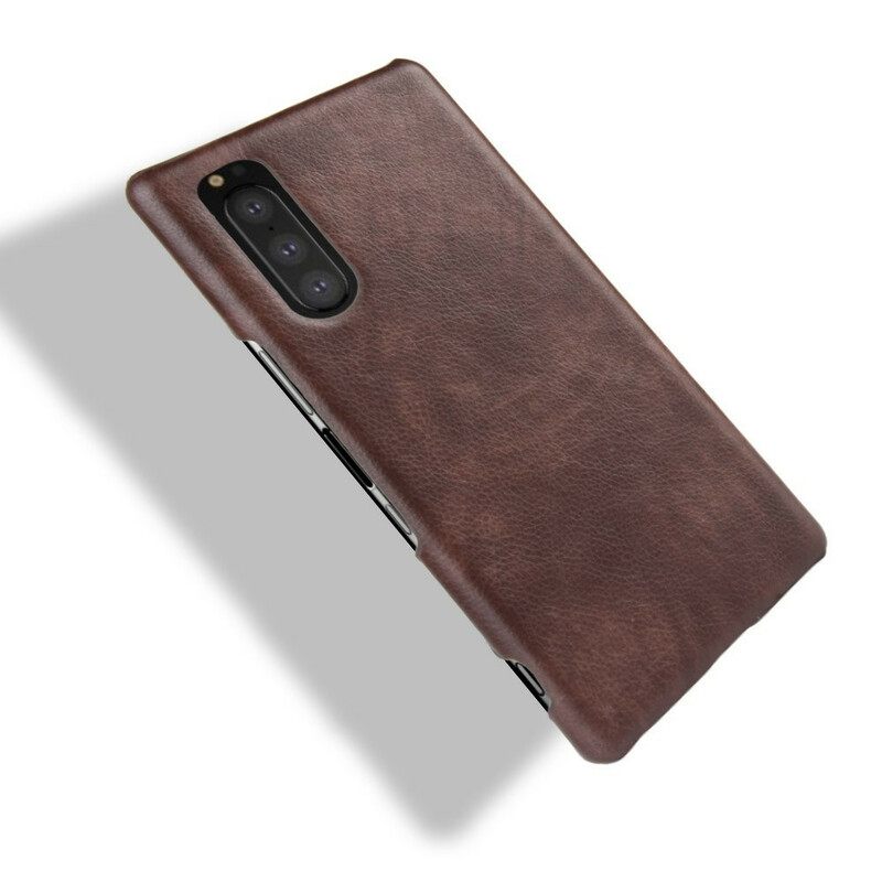 Θήκη Sony Xperia 5 Litchi Leather Effect