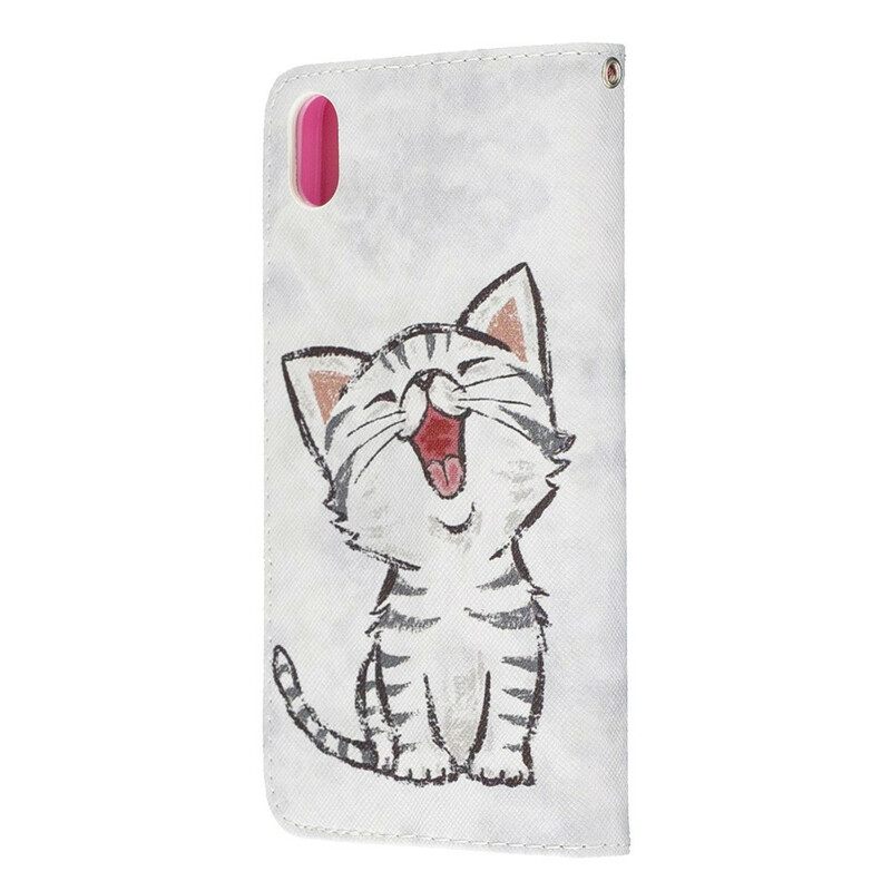 δερματινη θηκη Xiaomi Redmi 7A με κορδονι Strappy Kitten