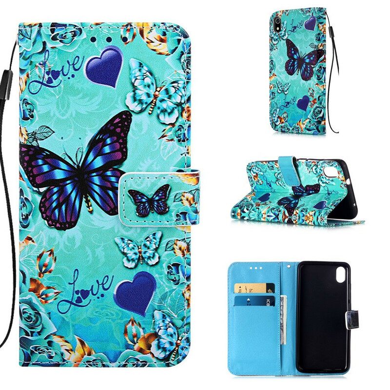 Κάλυμμα Xiaomi Redmi 7A με κορδονι Love Butterflies Strappy