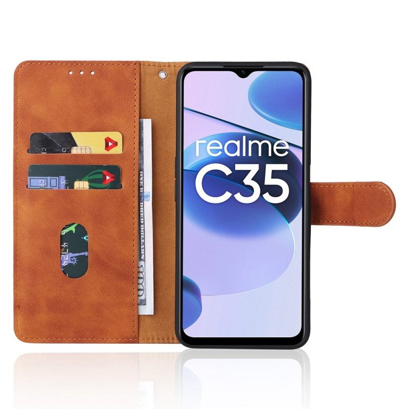 Κάλυμμα Realme C35 με κορδονι Αίσθηση Αφής Δέρματος Με Λουράκι