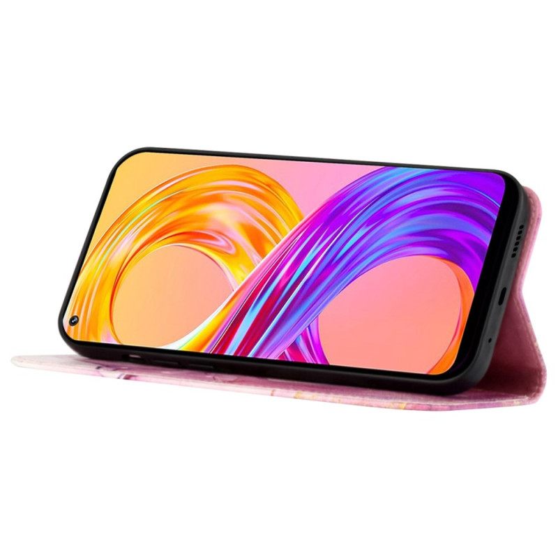 Κάλυμμα Realme C35 με κορδονι Λωρίδα Μάρμαρο