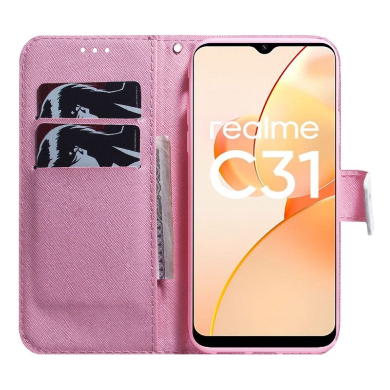 Κάλυμμα Realme C35 Ροζ Λουλούδι