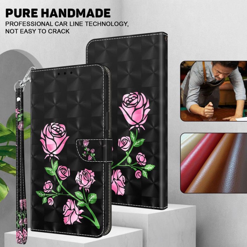 Κάλυμμα iPhone 14 Pro με κορδονι Τριαντάφυλλα Με Λουρί