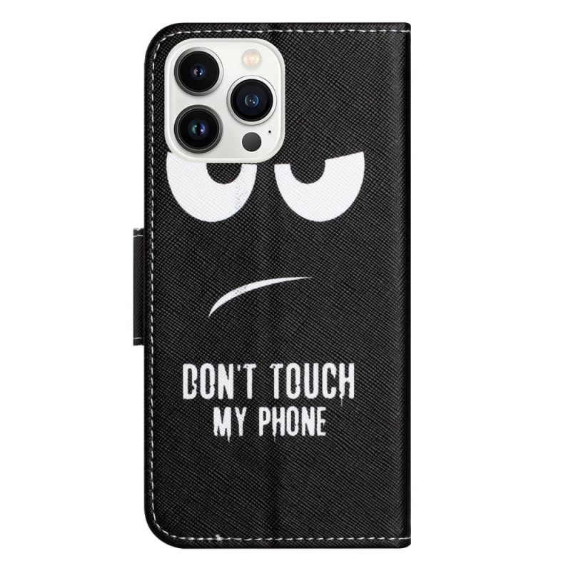 Θήκη Flip iPhone 14 Pro Μην Αγγίζετε Το Τηλέφωνό Μου