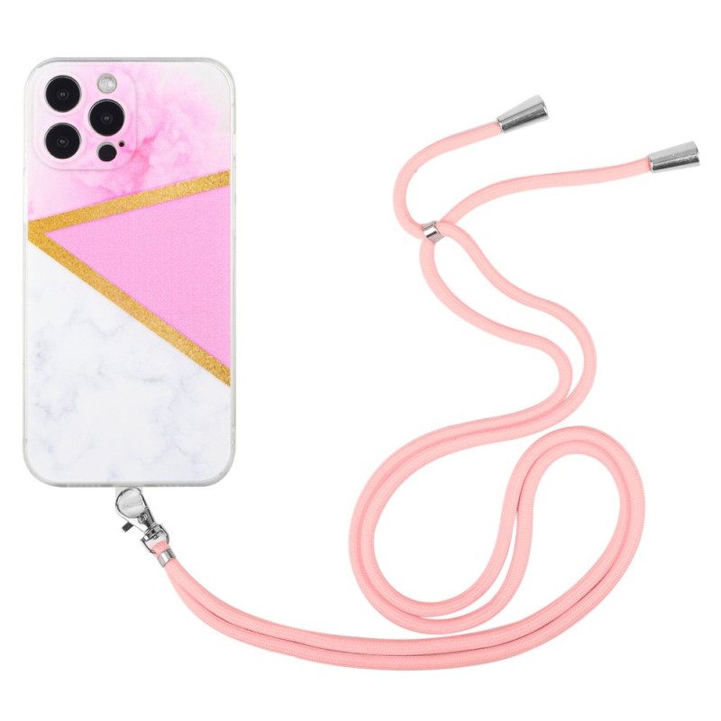 Θήκη iPhone 14 Pro με κορδονι Max To Marble Cord