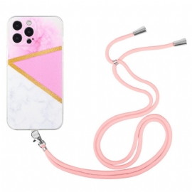 Θήκη iPhone 14 Pro με κορδονι Max To Marble Cord